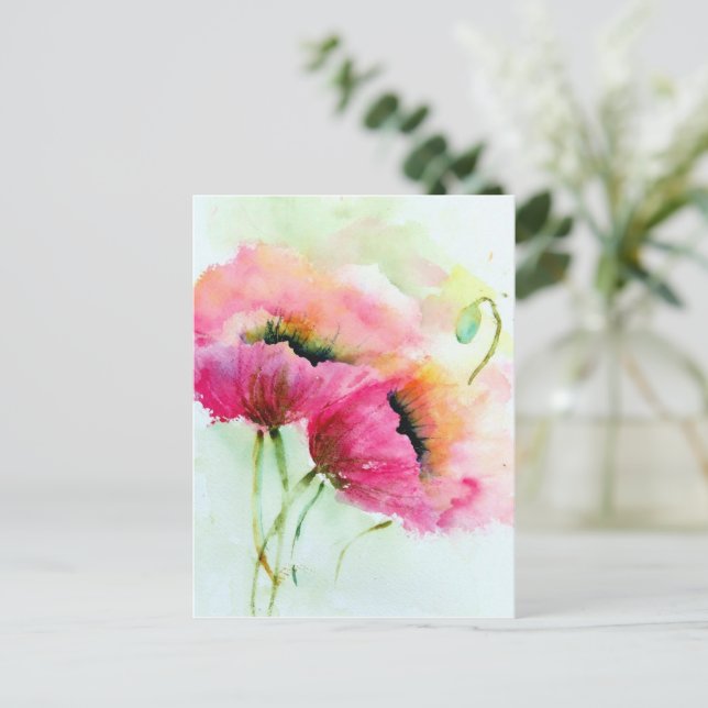 Postkarte - Mohnblumen (Stehend Vorderseite)