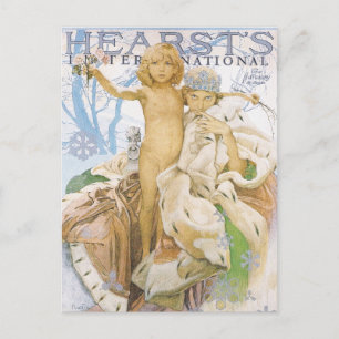 Postkarte: Mucha-Magazin-Illustration Postkarte
