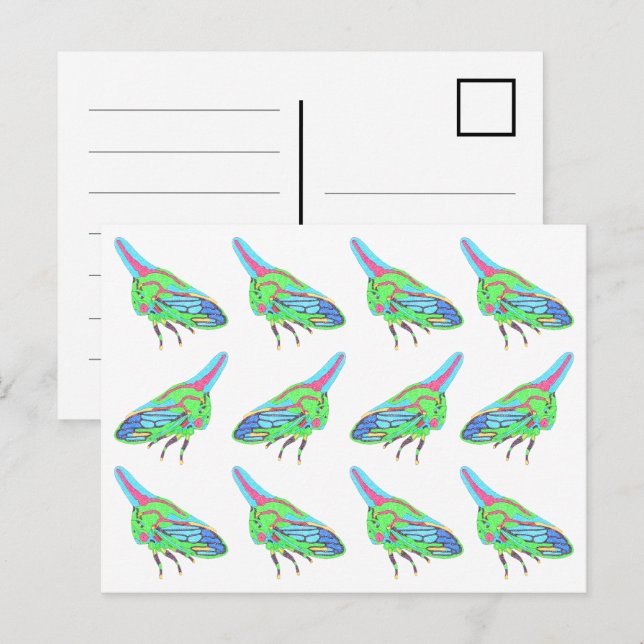 Postkarte (Muster weiß) - Eichenbaum (Vorne/Hinten)