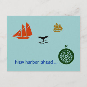 Postkarte - neuer Hafen voran