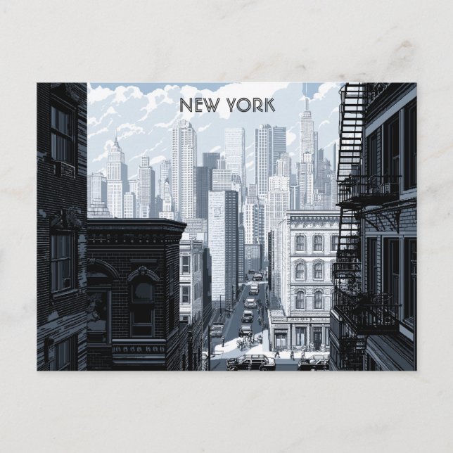 Postkarte New York Black and White Travel (Vorderseite)