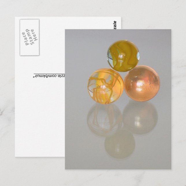 Postkarte - orange Marmorsteine (Vorne/Hinten)