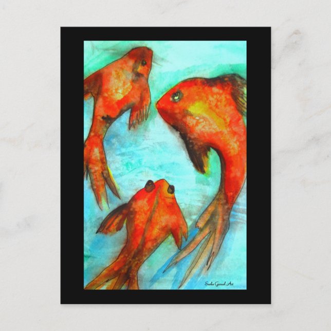 Postkarte Orientalischer Fisch von Sacha Grossel A (Vorderseite)