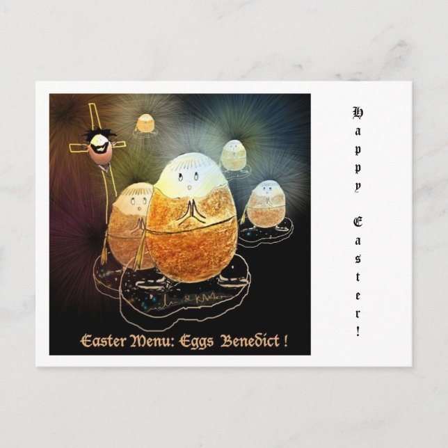 Postkarte Ostereier Benedict (Vorderseite)