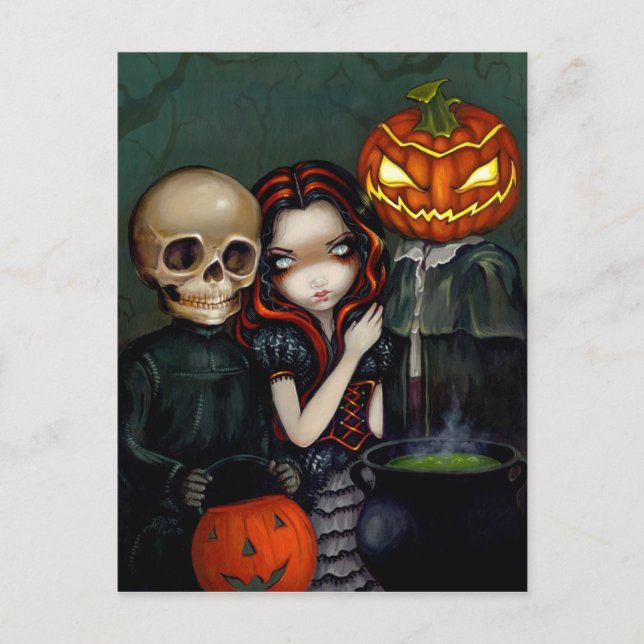 Postkarte "Out Trick-or-Treating" (Vorderseite)