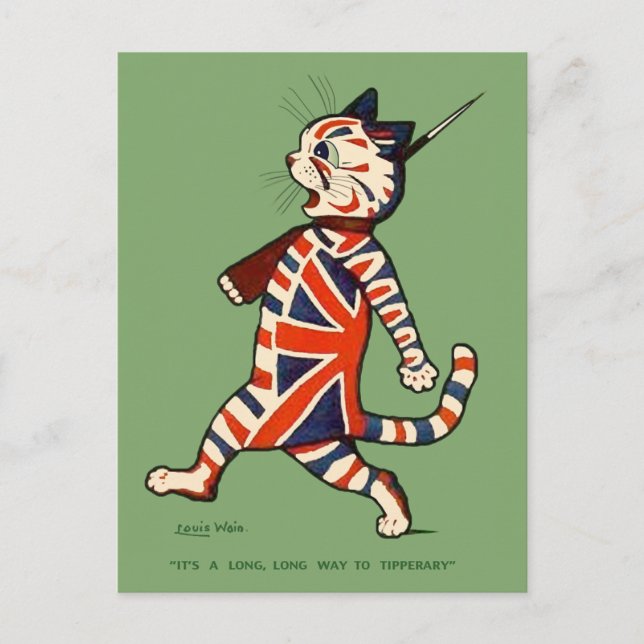 Postkarte: Patriotische Katze Postkarte (Vorderseite)
