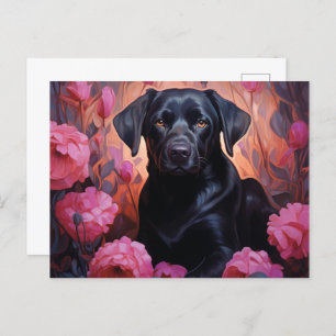 Postkarte Paw in Petals