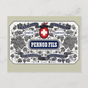 Postkarte Pernod Fils Etikett