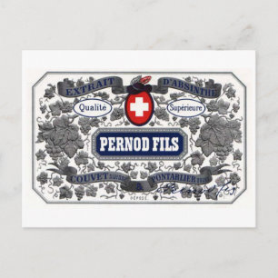 Postkarte Pernod Fils Etikett