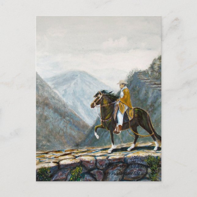 Postkarte, Peruanischer Paso auf einem Bergweg ger Postkarte (Vorderseite)