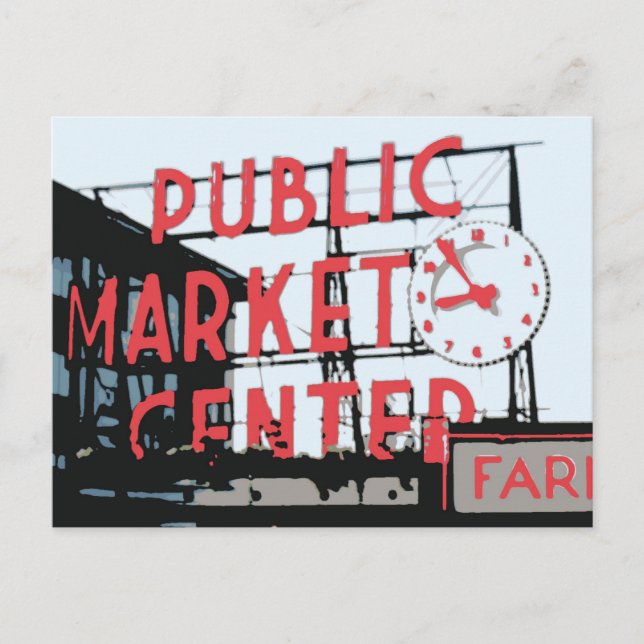 Postkarte - Pike Place Market (Vorderseite)