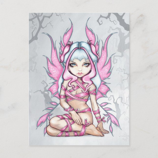 Postkarte "Pink Ribbon Fairy" (Vorderseite)