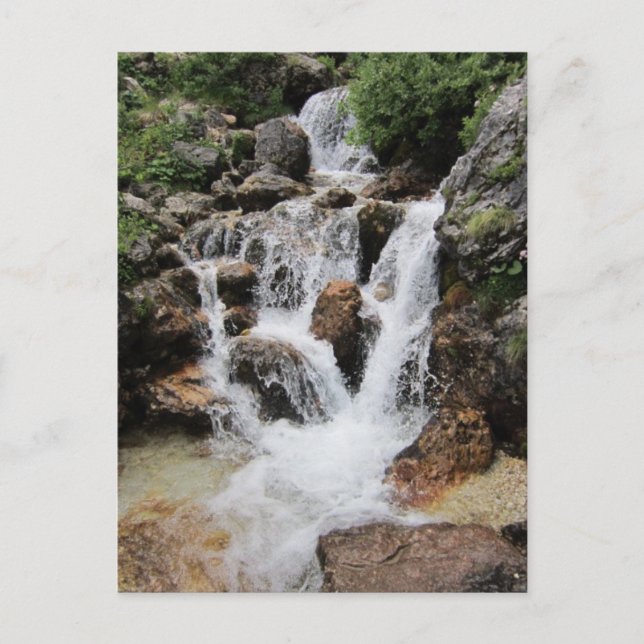 Postkarte: Pisciadu Wasserfall, Sella Massiv Postkarte (Vorderseite)