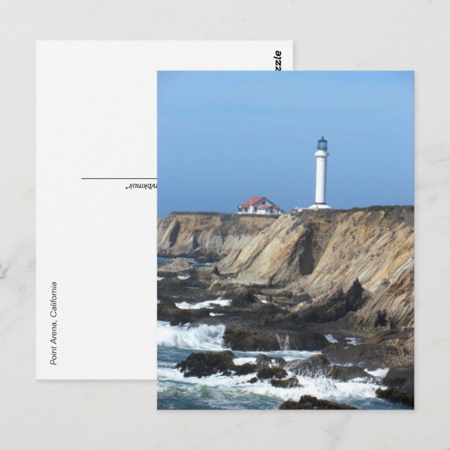 Postkarte - Point Arena Leuchtturm (Vorne/Hinten)