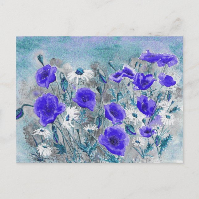 Postkarte "Poppy Blue" (Vorderseite)