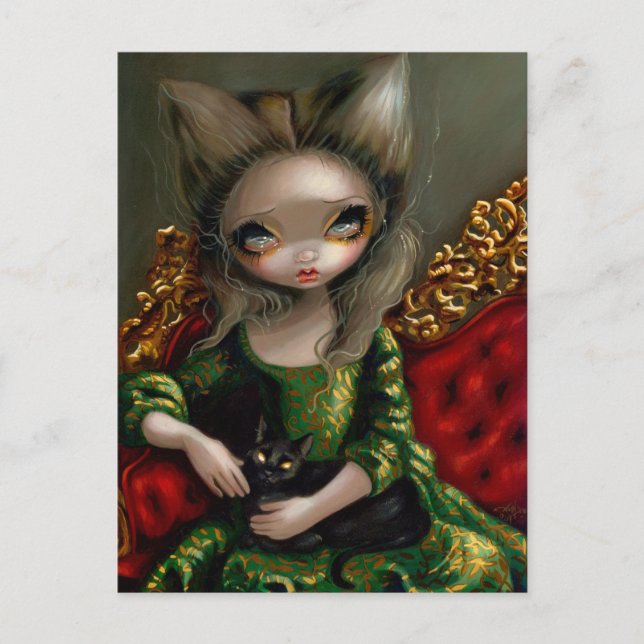 Postkarte "Princess with a Black Cat" (Vorderseite)