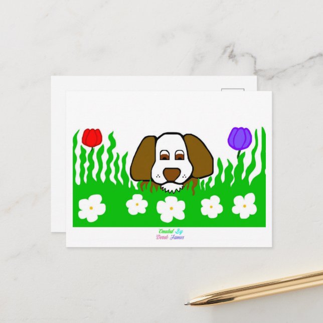 Postkarte "Pup N Play" (Vorderseite/Rückseite Beispiel)