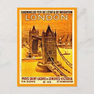 Postkarte-Reise im Stil vergangener Zeiten-London  Postkarte