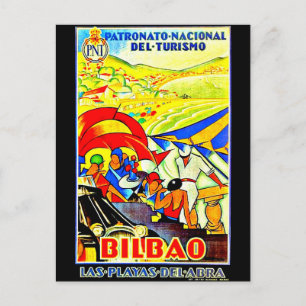 Postkarte-Reise im Stil von früher-Bilbao Postkarte