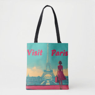 Postkarte Retro Eiffelturm Reisevorführung Tasche