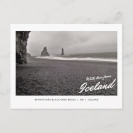 Postkarte Reynisfjara des schwarzen Sandstrandes,