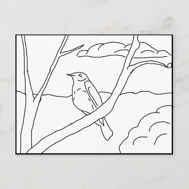 Postkarte - Robin to Color (Vorderseite)