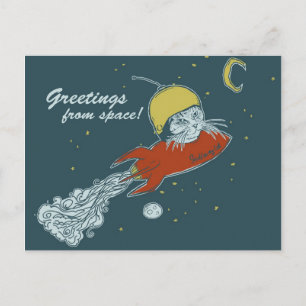 Postkarte - rocketship