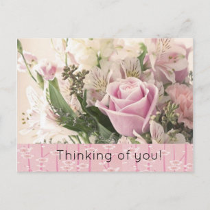 Postkarte Rosa Rose Blumendenken