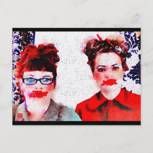 Postkarte Rot im Gesicht
