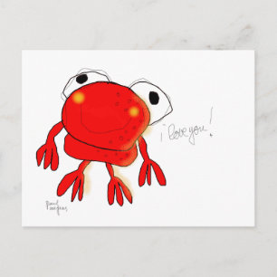 Postkarte "Roter Frosch"