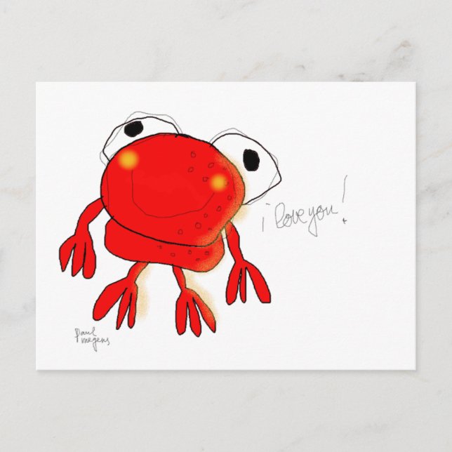 Postkarte "Roter Frosch" (Vorderseite)