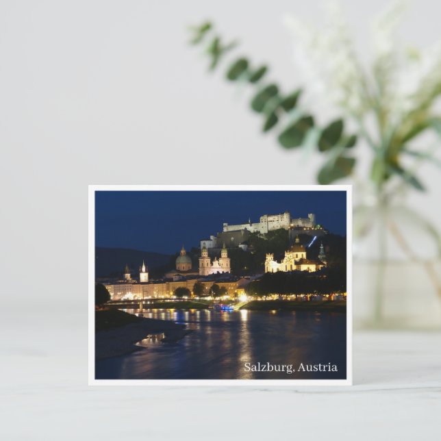 Postkarte - Salzburg - Nacht (Stehend Vorderseite)