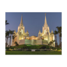 Postkarte: San Diego LDS Temple Abend Image