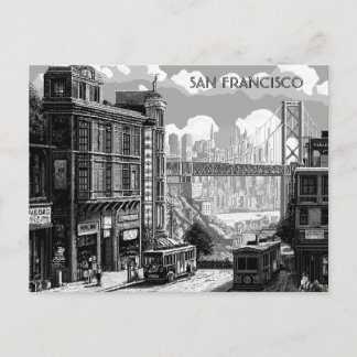 Postkarte San Francisco Black and White Travel