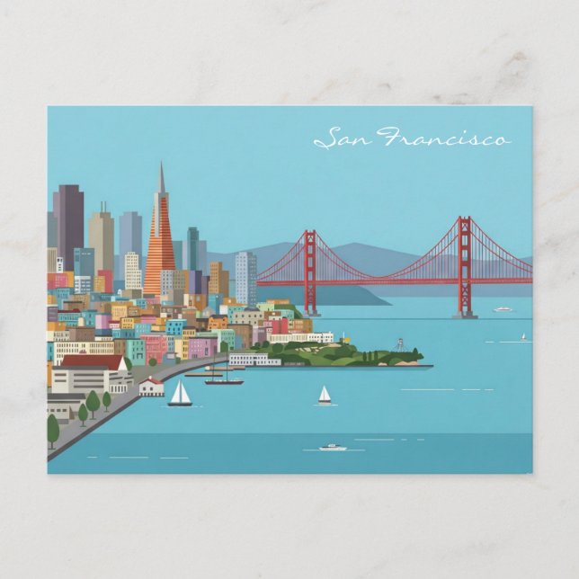 Postkarte San Francisco Golden Gate Bridge (Vorderseite)