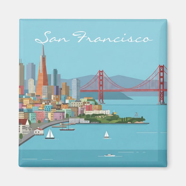 Postkarte San Francisco Golden Gate Bridge Magnet (Vorne)