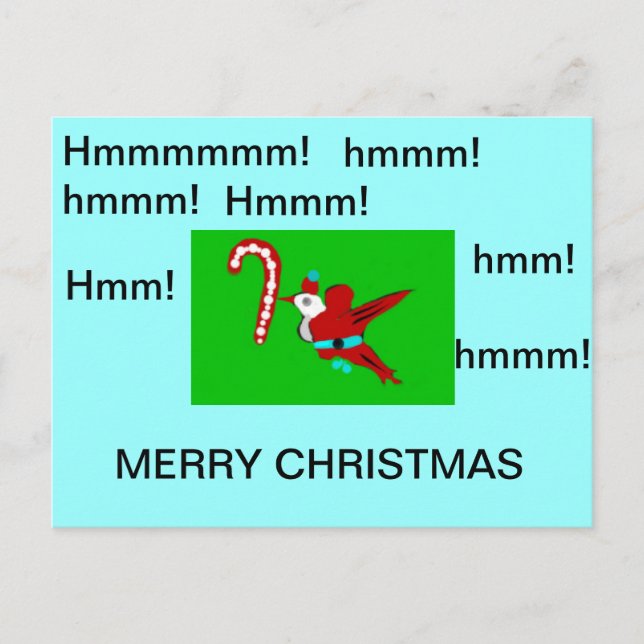Postkarte Santa Hummingbird (Vorderseite)