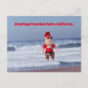 Postkarte - Santa in Surf