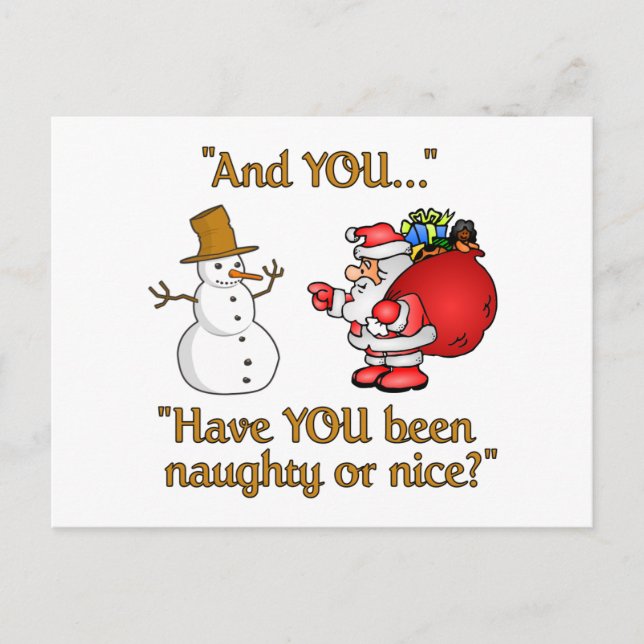 Postkarte Santa & Snowman - anpassen (Vorderseite)