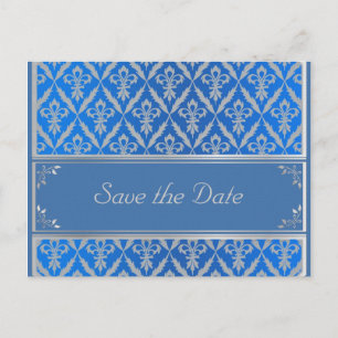 Postkarte - Save the Date Fleur Light Blue