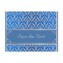 Postkarte - Save the Date Fleur Light Blue