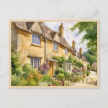 POSTKARTE Schöne Aquarellmalerei die Cotswolds Rei