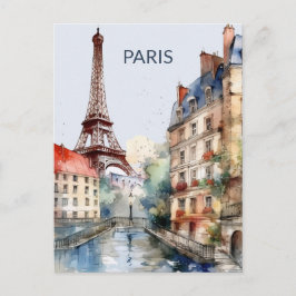 POSTKARTE Schöne Wasserfarben von Paris Reise