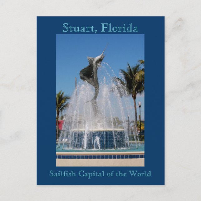 Postkarte Seewasserbrunnen Stuart, Florida (Vorderseite)