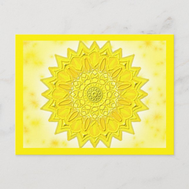 Postkarte SeraphinaMandalas gelb (Vorderseite)