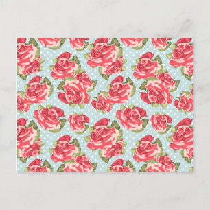 Postkarte Shabby Chic Rose Blumenkohl Vintag