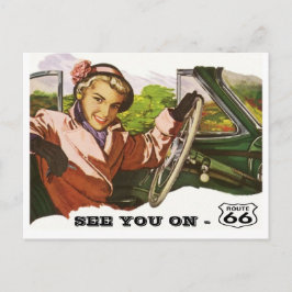 Postkarte Sie auf Route 66 - Retro Road Trip PC