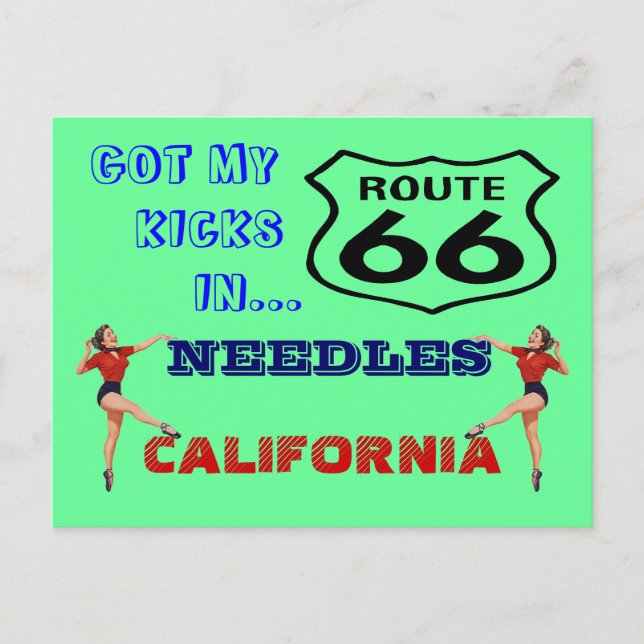 Postkarte Sie erhalten Ihre Kicks auf Route 66 - R (Vorderseite)