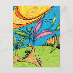Postkarte, Sommerspass im Hinterhof Postkarte