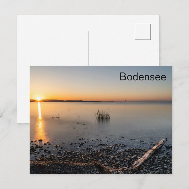 Postkarte Sonnenaufgang Bodensee ruhig (Vorne/Hinten)